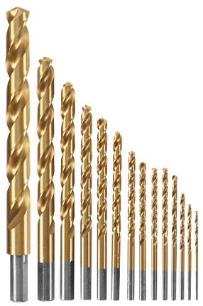 Juego de brocas para metal recubiertas de nitruro de titanio, 14 piezas