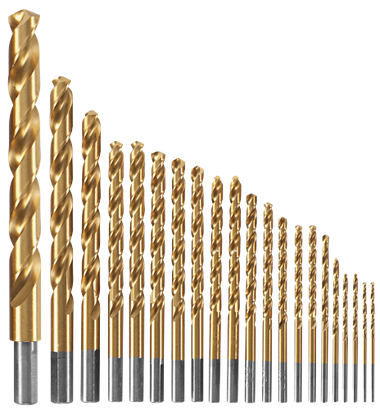 Juego Bosch de brocas múltiples doradas.