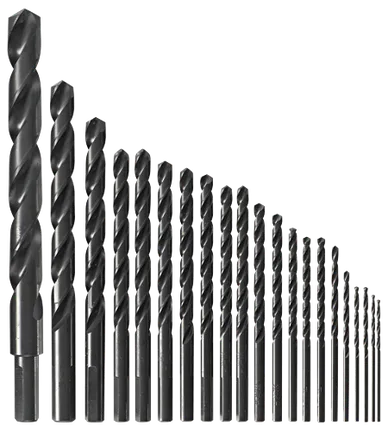 Juego de brocas para metal con óxido negro, 21 piezas