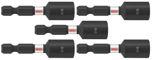 Atornilladores de tuerca Impact Tough™ de 5/16" x 1-7/8" (pack al por mayor), 5 piezas