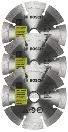 Hojas de diamante de 4-1/2" con borde segmentado para cortes difíciles universales, 3 piezas