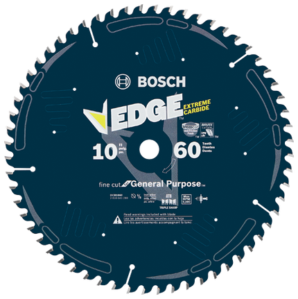 Hojas de sierra circular Edge para acabado fino, 60 dientes, 10"