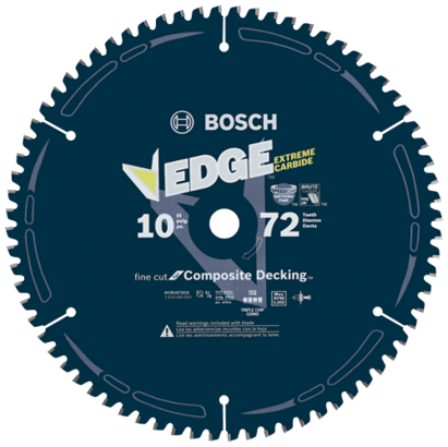 Bosch Edge 10 In. 72T Composite Decking Circular Saw Blade_DCB1072CD_Hero