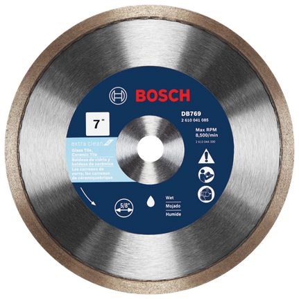 Disco de diamante de borde continuo Rapido™ de 7" para azulejos de cristal