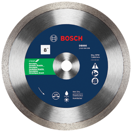 Disco de diamante Premium de borde continuo Rapido™ de 8" para azulejos de porcelana