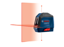 Self-Leveling Cross-Line Laser with Plumb Points_GCL 2-55_Hero with Lasers