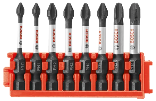Brocas eléctricas Impact Tough™ Phillips® de 2" con clip para sistema de maletín personalizable, 8 piezas