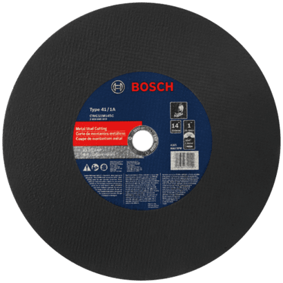 14 In. 3/32 In. 1 In. Arbor Type 1A (ISO 41) 36 Grit Metal Stud/Stainless Cutting Bonded Abrasive Wheel_CWCS1M14SC_Hero