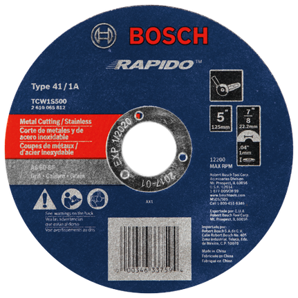 Discos de corte delgados para amoladoras / Tipo Rapido 1A - Bosch  Professional