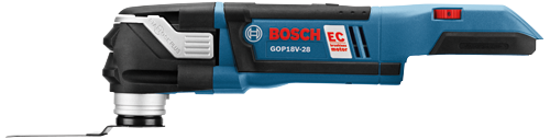 Bosch GOP18V-28 multi-tool, con "STARLOCK PLUS" y "motor EC sin escobillas".