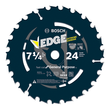 Hoja de sierra circular Edge para enmarcado, 24 dientes, 7-1/4"