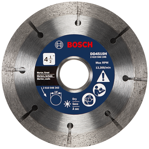 Bosch 4 1/2" hoja circular DD4510M, Max RPM 13.300/min.