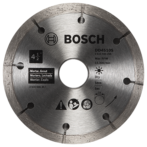 Bosch 4 1/2" hoja circular DD4510S para Mortero, Lechada, Máx. RPM 8.300/min.