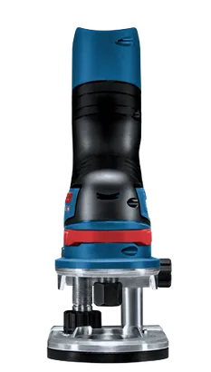 Herramienta eléctrica Bosch azul y negra, con detalles en rojo.