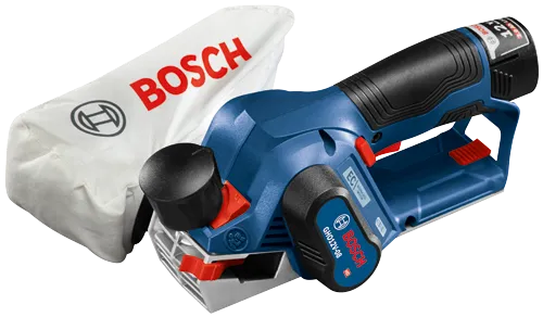 Bosch GHO12V-08 HD 12V 2.0 Ah Cepillo Li-ion con bolsa para polvo.