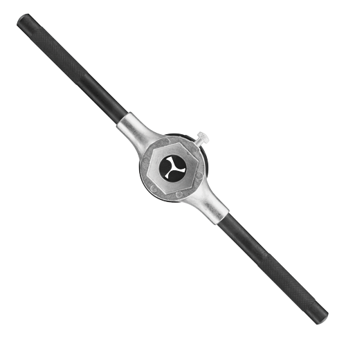 Una llave de macho manual con mangos negros.