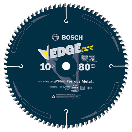 Hoja de sierra circular Edge para cortar metal no ferroso, 10", 80 dientes