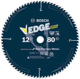 Hoja de sierra circular BOSCH EDGE 12", corte extrafino para metal no ferroso, PRO1280NFB, con eje de 1 pulgada, RPM máx. 6.500.