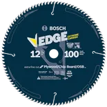 Hoja de sierra circular Bosch de 12" para Madera contrachapada/Aglomerado/OSB PRO12100CHBB con eje de 1 pulgada, RPM máx. 5.500.