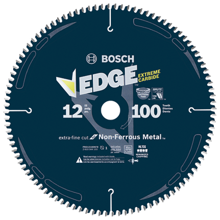 Hoja de sierra circular Edge para cortar metal no ferroso, 12", 100 dientes