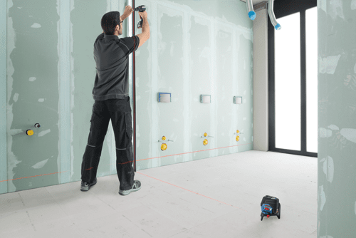 12V Max Connected Cross-Line Laser with Plumb Points_GCL100-80C_Room Framing 12V Max Connected Cross-Line Laser with Plumb Points_GCL100-80C_Room Framing