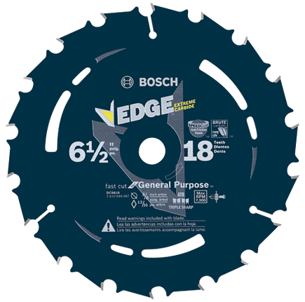 Hoja de sierra circular Edge para cortes rápidos, 18 dientes, 6-1/2"