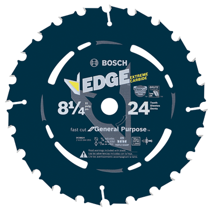Hoja de sierra circular Edge para enmarcado, 24 dientes, 8-1/4"