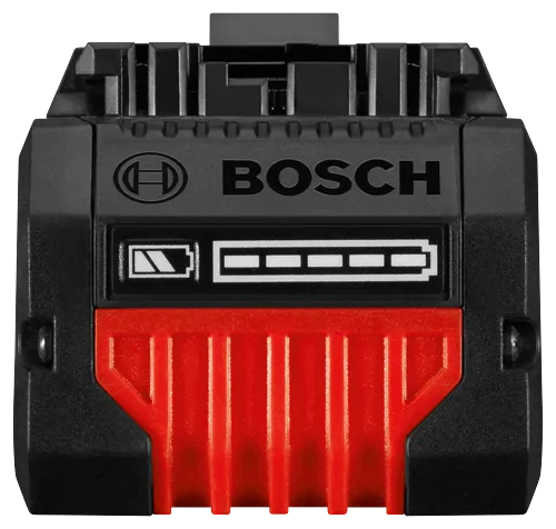 Batería Bosch con logotipo "BOSCH" e indicador de nivel de batería.