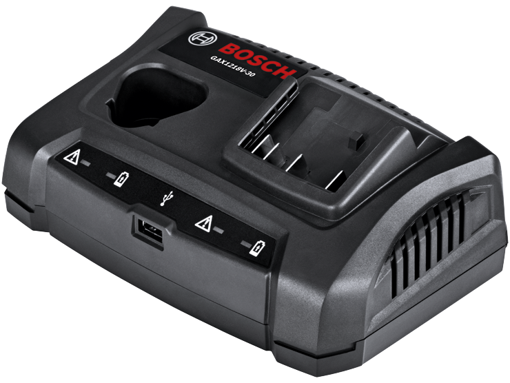Cargador Bosch GAX1218V-30, con puerto USB.