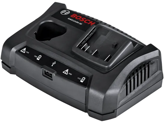 Cargador Bosch GAX1218V-30, con puerto USB.