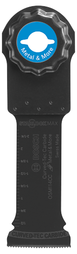 Hoja Bosch OSM114CC STARLOCK MAX con Carbide Curved-Tec para Metal y Más, Fabricado en Suiza.
