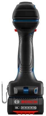 Taladro atornillador a batería Bosch con la marca "BOSCH" visible e indicador de batería.