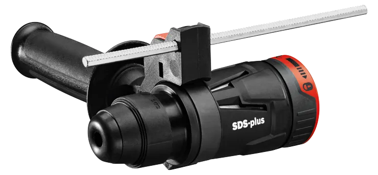 Taladro SDS-plus con empuñadura ajustable.