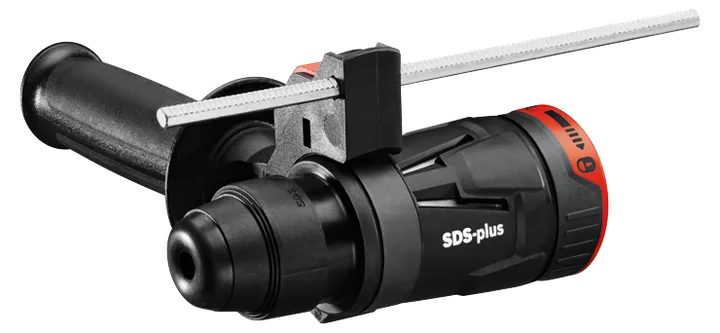 Taladro SDS-plus con empuñadura ajustable.