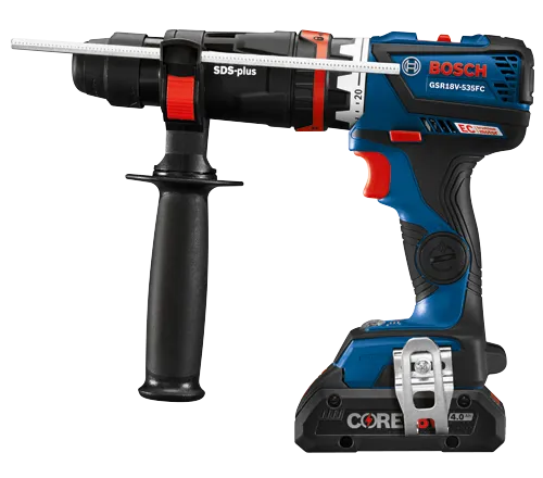 Bosch GSR18V-535FC Flexiclick taladro, SDS-plus, con motor EC sin escobillas y batería de 4.0 Ah. El taladro se vende por separado.