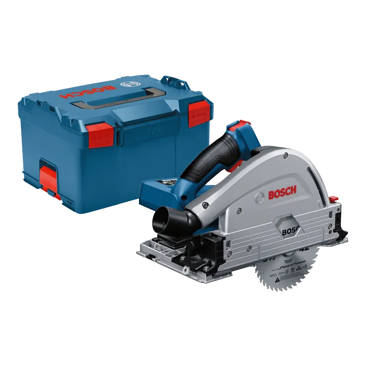 Caja L-BOXX Bosch y sierra circular, con texto visible "BOSCH" y hoja "General Purpose".