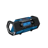 Radio Bosch, con texto visible: FM, 93.1 MHz, 3:25 PM, STEREO, PAIRING, TUNE, MENU, OK, SOURCE, AUX.