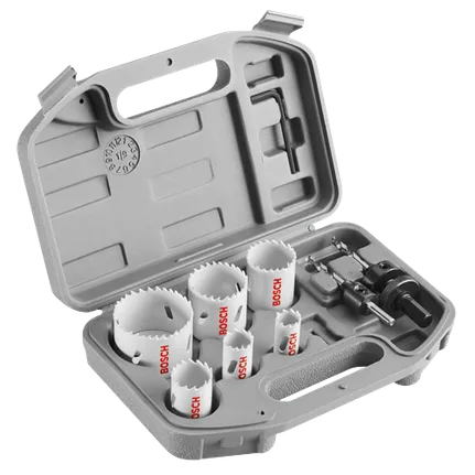 Kit de copas sierra bimetálicas para uso general, 9 piezas