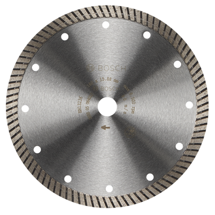 Disco especializado de diamante con borde Turbo para porcelana, 7"