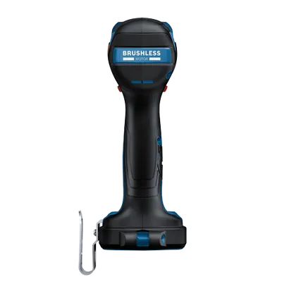 Taladro con motor sin escobillas, con texto "BRUSHLESS MOTOR".