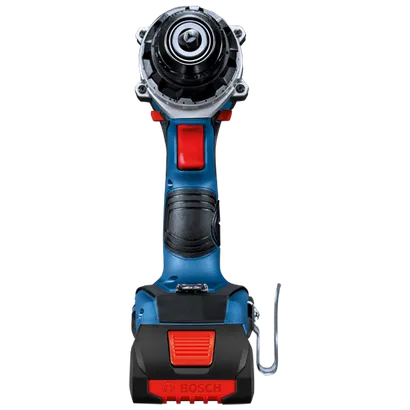 Taladro percutor Bosch azul y negro con detalles en rojo y logotipo BOSCH.