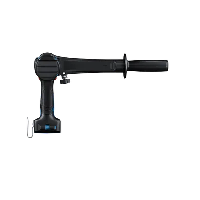Herramienta eléctrica Bosch negra y azul con empuñadura.