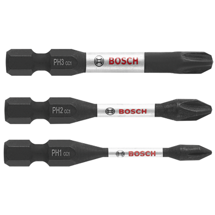 Juego de brocas eléctricas de impacto para atornillado Phillips® de 2", 3 piezas