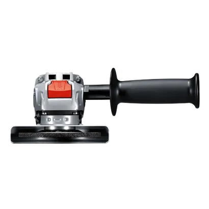 Amoladora angular Bosch X-LOCK, con empuñadura negra y botón rojo con “X-LOCK”.
