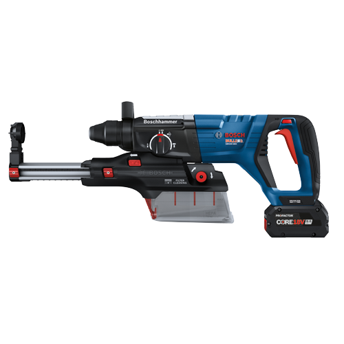 Bosch BULLDOG GBH18V-28DC Boschhammer con filtro HEPA y batería CORE18V 8.0 Ah.
