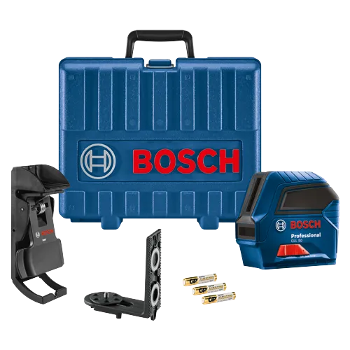 Kit nivel láser Bosch Professional GLL 50 con soporte BM3, maletín y 3 pilas alcalinas AA GP Super.