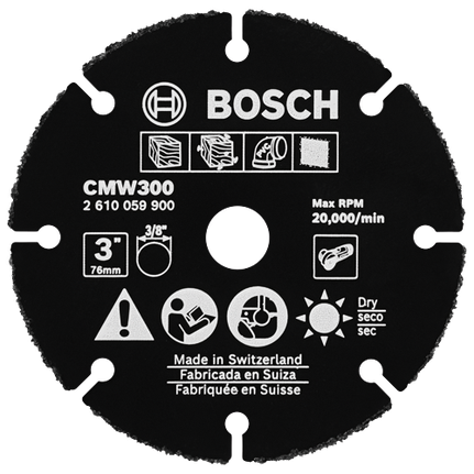 Disco de corte Carbide Multi-Wheel de 3"