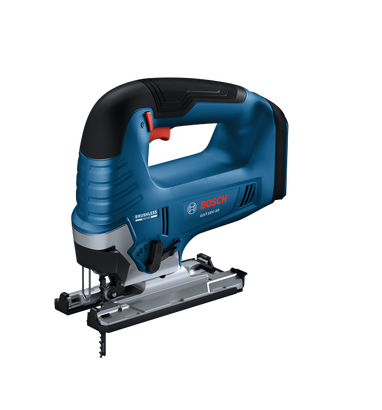 Bosch GST18V-50 sierra de calar a batería con etiqueta "MOTOR SIN ESCOBILLAS".