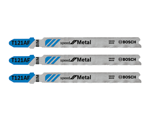 Hojas para sierra caladora con espiga en T, velocidad para metal, 21 dientes por pulgada, 3-5/8", 3 piezas