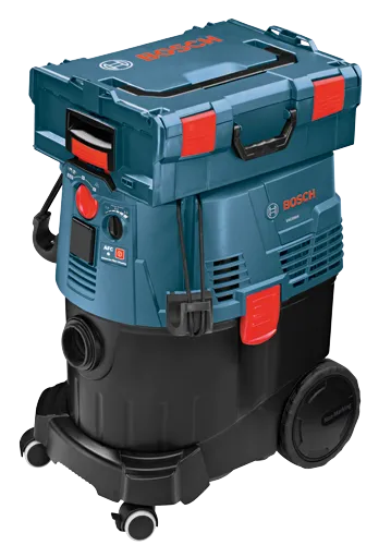 Aspiradora BOSCH VAC090A, con "Limpieza automática del filtro" y ruedas "Sin marcas".